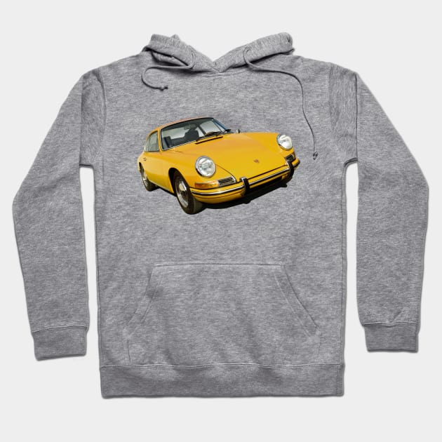 porsche 911 in yellow Hoodie by candcretro